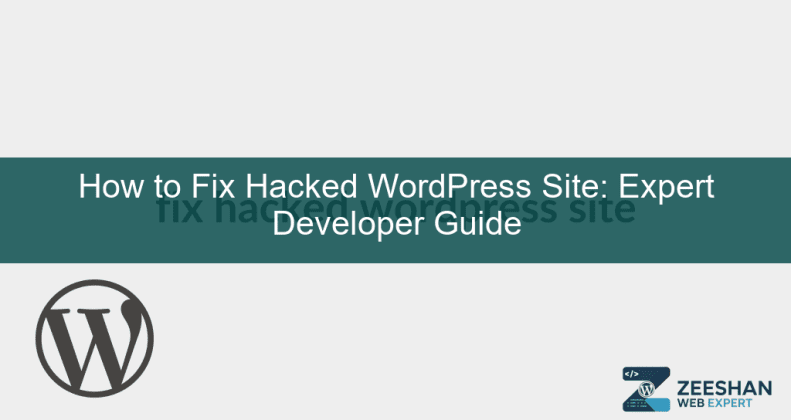 fix hacked wordpress site - A developer analyzing malicious code on a laptop screen with a red security warning icon.