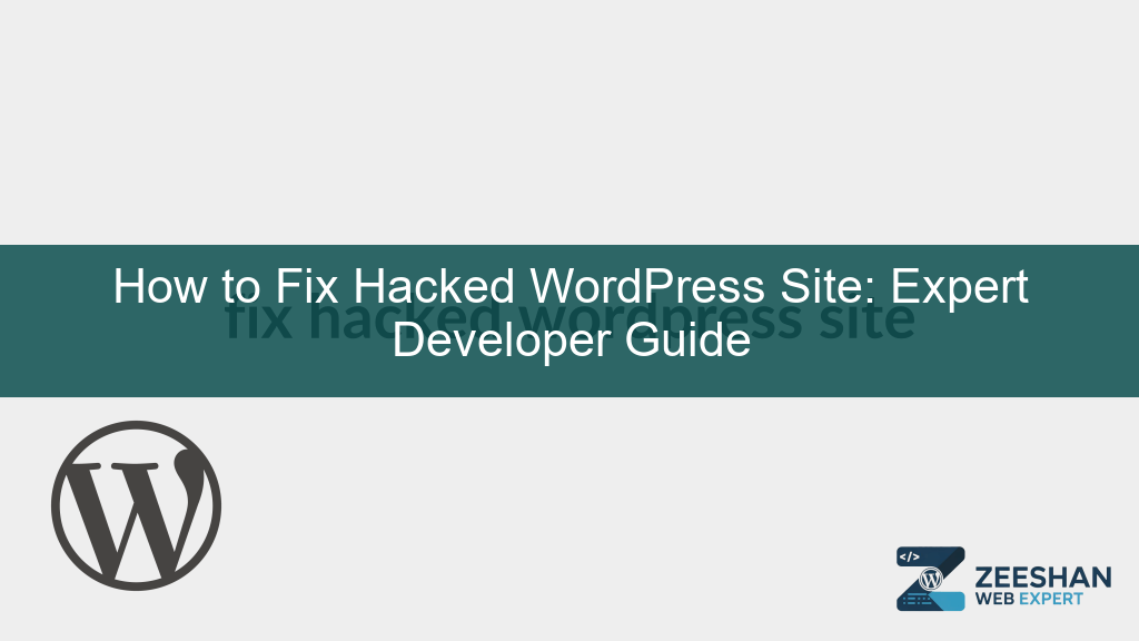 fix hacked wordpress site - A developer analyzing malicious code on a laptop screen with a red security warning icon.