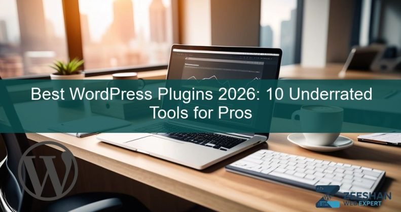 best wordpress plugins 2026 - A developer reviewing a WordPress site dashboard on a high-end monitor.
