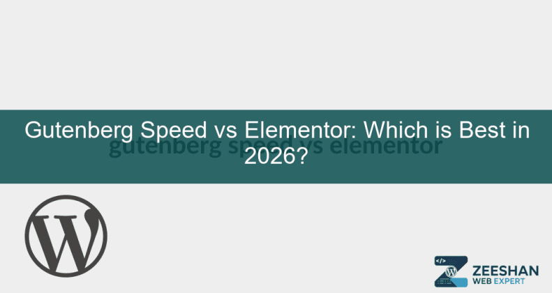 gutenberg speed vs elementor - A split screen comparison of WordPress block editor and Elementor page builder interfaces.