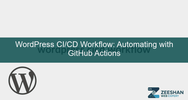 wordpress cicd workflow - A developer screen showing a GitHub Actions YAML file and a WordPress logo on a modern laptop.