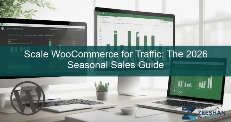 scale woocommerce for traffic - A high-speed e-commerce dashboard showing a massive surge in seasonal sales visitors.