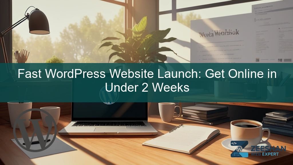 fast wordpress website launch - A professional developer sitting at a desk setting up a new WordPress site on a laptop.
