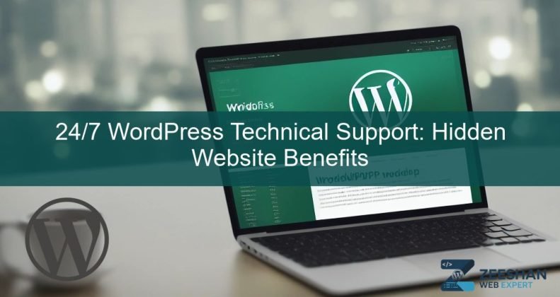 24/7 wordpress technical support - A developer monitoring a website dashboard with uptime charts on a laptop screen.