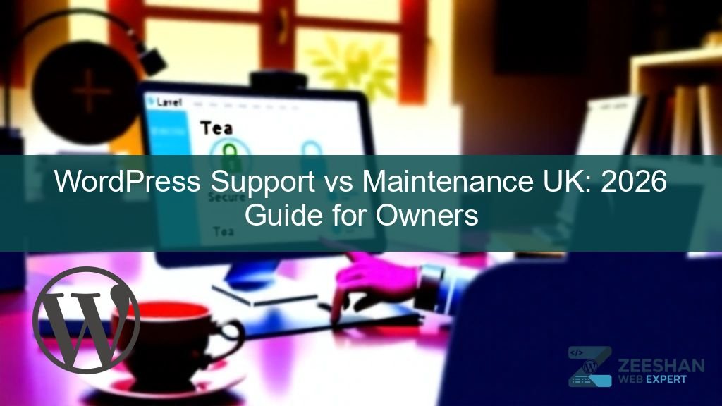wordpress support services uk — a professional developer reviewing a website health dashboard