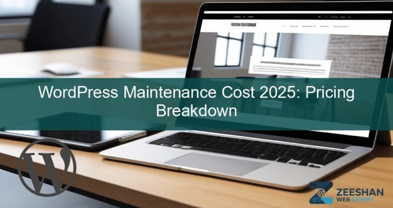 wordpress maintenance cost — a business owner reviewing pricing plans on a tablet