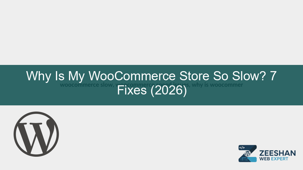 woocommerce slow — business owner looking frustrated at a loading spinner on a laptop screen with a store open