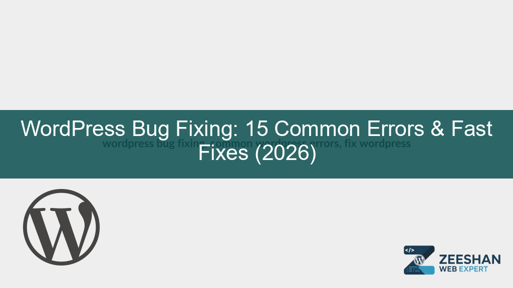 wordpress bug fixing — a professional developer resolving errors on a website dashboard