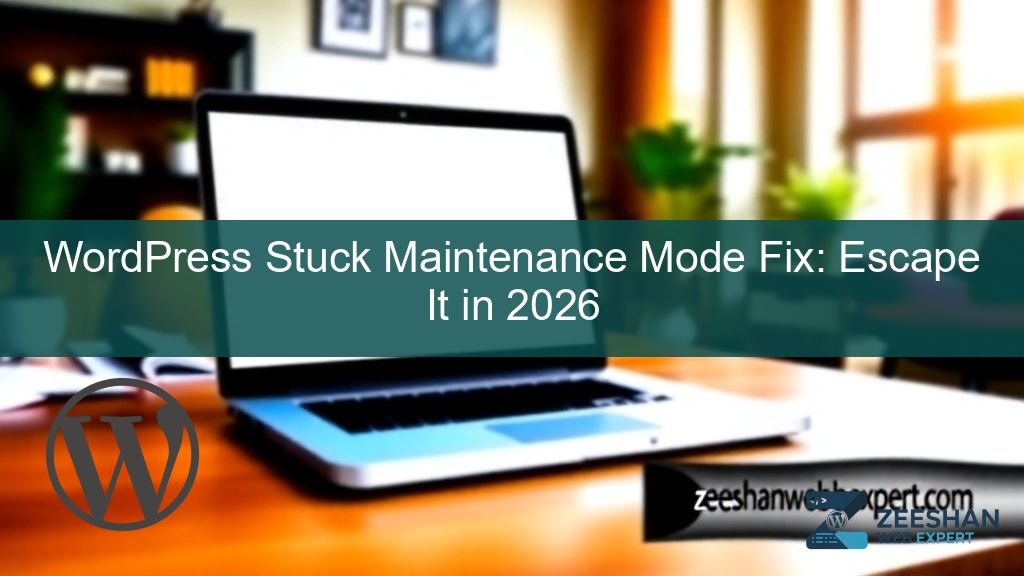 wordpress stuck maintenance mode — a laptop screen showing the brief periods of maintenance message on a website