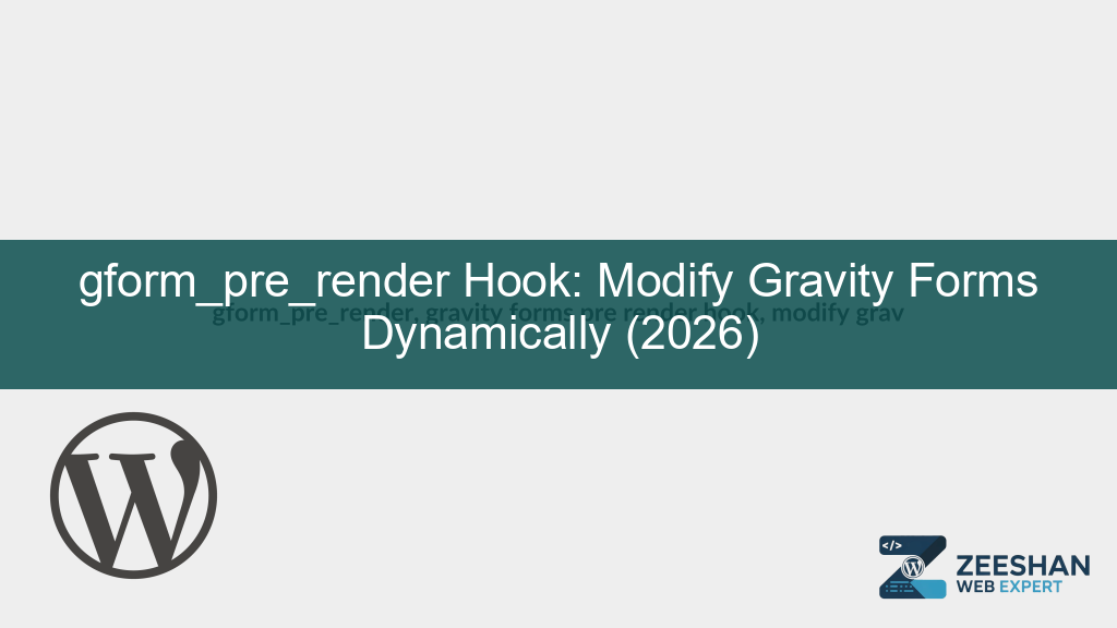 gform_pre_render — a developer customizing gravity forms dynamically on a laptop screen