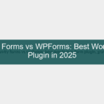 gravity forms vs wpforms — comparison of WordPress form builder plugin interfaces on a laptop screen