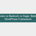 themosis vs bedrock vs sage — a clean split screen comparing three modern WordPress development frameworks